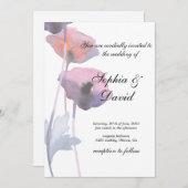 Lila Mohnhochzeit Einladung (Vorne/Hinten)