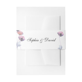 Lila Mohnhochzeit Einladungsbanderole