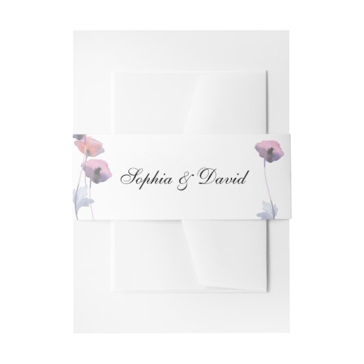 Lila Mohnhochzeit Einladungsbanderole (Vorderseite Beispiel)