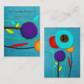 Lila Mohnkarte Visitenkarte (Vorne/Hinten)