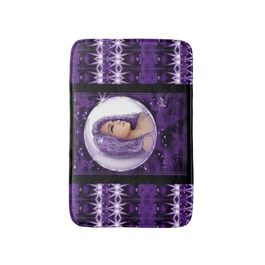 Lila Mohnkind Badematte (Vorderseite Vertikal)