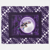 Lila Mohnkind Fleecedecke (Vorderseite (Horizontal))