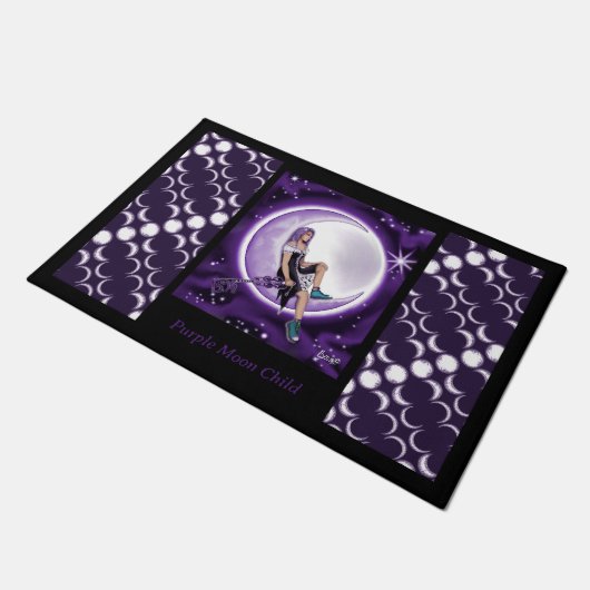 Lila Mohnkind Fußmatte (Schrägansicht)