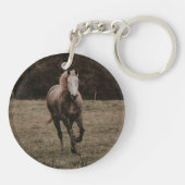 Lila Mohnwasser-Foto grau Schlüsselanhänger (Rückseite)