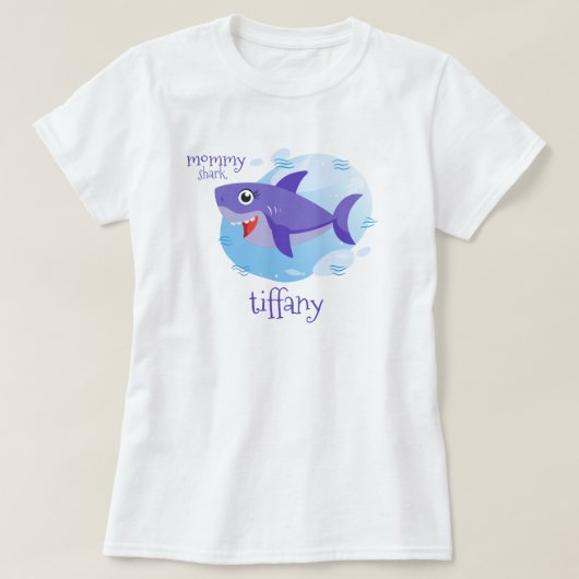 Lila Mommy Shark T-Shirt (Design vorne)