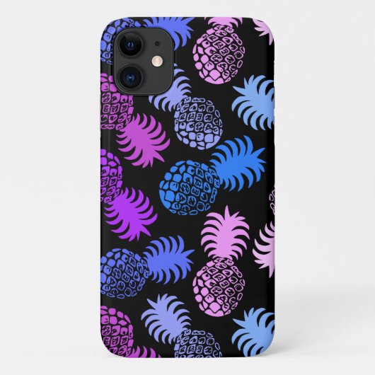 Lila Momona Hawaiian Tropical Pineapse Case-Mate iPhone Hülle (Rückseite)