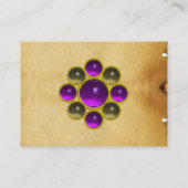 LILA MON, GRAY AGATA, braunes Pergament, Violett, Visitenkarte (Rückseite)