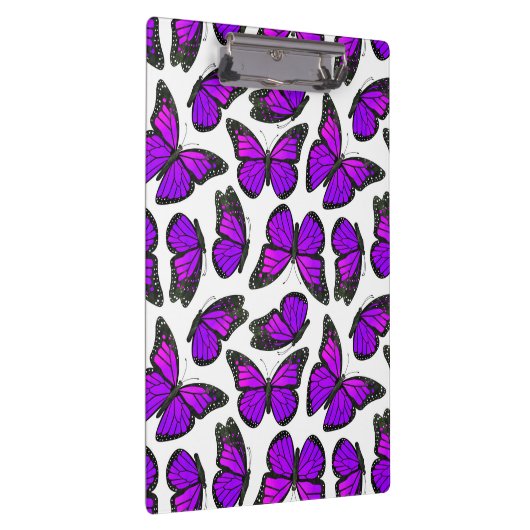 Lila Monarch-Schmetterlings-Muster Klemmbrett (Rechts)