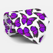 Lila Monarch-Schmetterlings-Muster Krawatte (Gerollt)