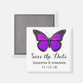 Lila Monarchschmetterlingshochzeit rettet das Datu Magnet (Vorderseite/Rückseite)