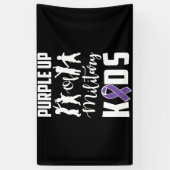 Lila Monat Kindesbewusstsein bei Militärkindern Banner (Vertikal)