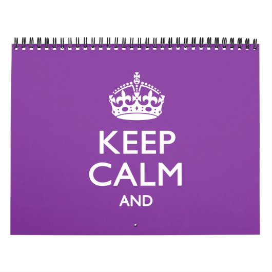 Lila Monate BEHALTEN CALM und Ihr Text Kalender (Titelbild)