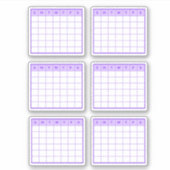 Lila Monatskalender Aufkleber (Vorderseite)
