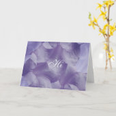 Lila Mond-Blumen-Blumenblätter Karte (Gelbe Blume)