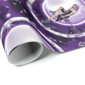 Lila Mond Child Wrapping Paper Geschenkpapier (Rolleneckpunkt)