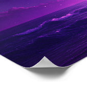 Lila Mond Insel Traumlandschaft Poster (Ecke)
