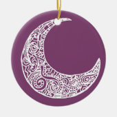 lila Mond Keramik Ornament (Vorne)