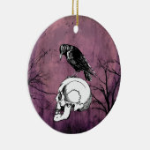 Lila Mond mit Kruge oder Raven und Schädel Keramik Ornament (Rechts)