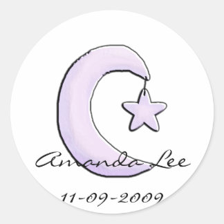 Lila Mond Runder Aufkleber
