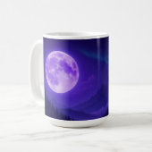 Lila Mond Serenity-Mauspad – Mitternachtsberg  Kaffeetasse (Vorderseite Links)