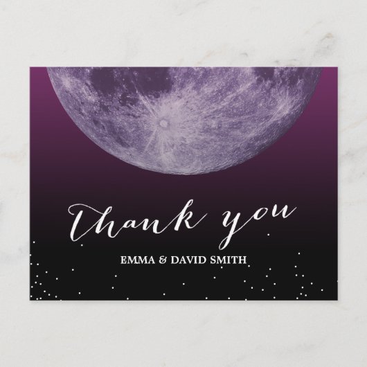 Lila Mond & Stars Vielen Dank Karten (Vorderseite)