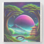 Lila Mond Steinuntersetzer (Vorderseite)