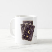 Lila Mond Sterne Tarot Karten Kaffeetasse (Vorderseite Links)