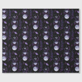 Lila Mond und Mond Geschenkpapier (Flach)