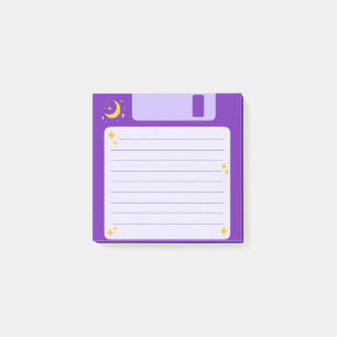 Lila Mond und Sterne Diskette Notizen
