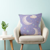 Lila Mond und Wolken 20"x20" Kissen (Stuhl )