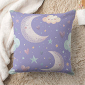 Lila Mond und Wolken 20"x20" Kissen (Decke)
