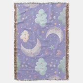 Lila Mond und Wolkendecke Decke (Vorderseite Vertikal)