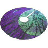 Lila Mond-Wald passen Farbbaumrock an Polyester Weihnachtsbaumdecke (Schrägansicht)