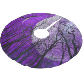 Lila Mond-Wald passen Farbbaumrock an Polyester Weihnachtsbaumdecke (Schrägansicht)
