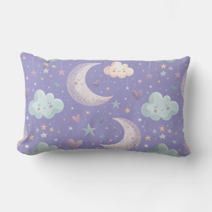 Lila Mond & Wolken Lendenkissen