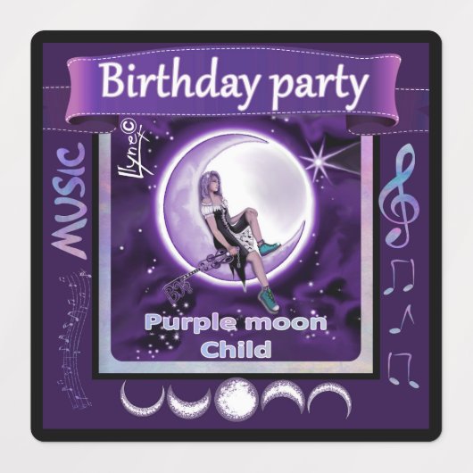 Lila Mondkind Etiketten (Design 1)