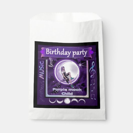 Lila Mondkind Geschenktütchen (Vorderseite)