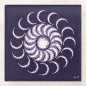 Lila Mondkind Glasuntersetzer (Vorderseite)