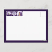 Lila Mondkind Postkarte (Rückseite)