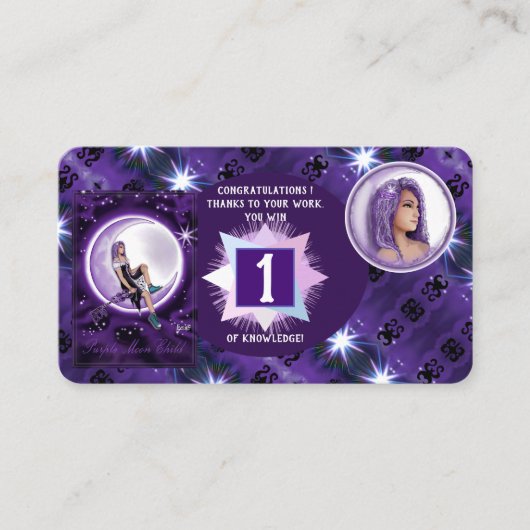 Lila Mondkind Visitenkarte (Vorderseite)