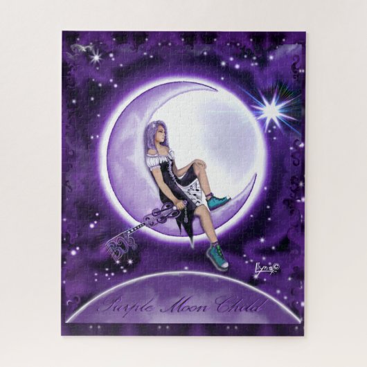 Lila Mondkinderpuzzle Puzzle (Vertikal)