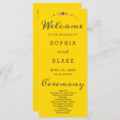 Lila Mondphasen Gold-Hochzeitsprogramm (Vorne/Hinten)