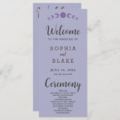 Lila Mondphasen Silver Wedding Programm (Vorne/Hinten)