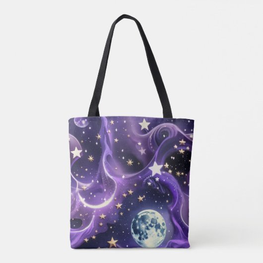 Lila Mondphasen Tasche (Rückseite)