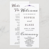 Lila Mondphasen-White-Wedding-Programm (Vorne/Hinten)