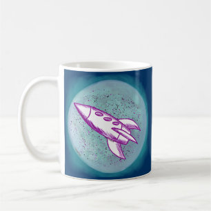 Lila Mondrakete Kaffeetasse