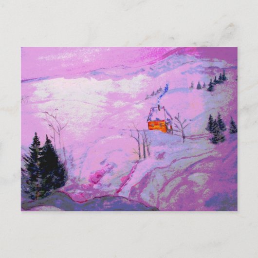 lila Mondschnee Postkarte (Vorderseite)