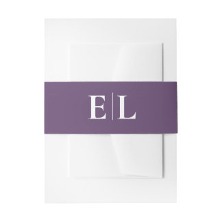 Lila Mongram-Einladung Bauchband Einladungsbanderole