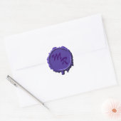 Lila Mongram-Siegel-Hochzeitsticker Runder Aufkleber (Umschlag)