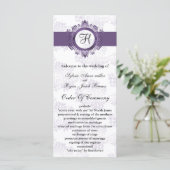 lila Mono-Hochzeitsprogramm Programm (Stehend Vorderseite)